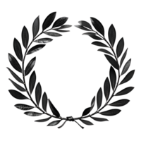 Black Laurel wreath Isolated on Transparent Background. AI Generative png