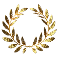 Golden Laurel wreath Isolated on Transparent Background. AI Generative png