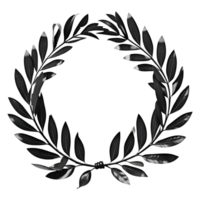 Black Laurel wreath Isolated on Transparent Background. AI Generative png