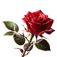 Beautiful Red Rose Flower Isolated on Transparent Background. AI Generative png