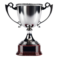 Silver Champion Trophy Isolated on Transparent Background. AI Generative png