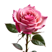 Beautiful Pink Rose Flower Isolated on Transparent Background. AI Generative png