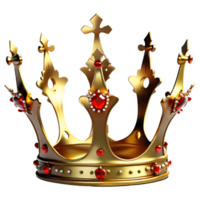 Golden Crown Isolated on Transparent Background. AI Generative png