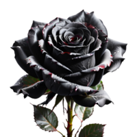 Beautiful Black Rose Flower Isolated on Transparent Background. AI Generative png