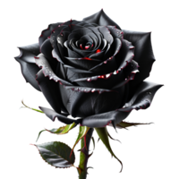 magnifique noir Rose fleur isolé sur transparent Contexte. ai génératif png