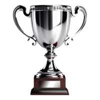 Silver Champion Trophy Isolated on Transparent Background. AI Generative png