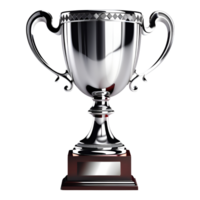 argent champion trophée isolé sur transparent Contexte. ai génératif png