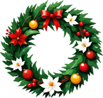 Christmas Wreath Cartoon PNG Image AI Generative