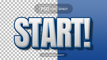 Start 3d text effect editable psd