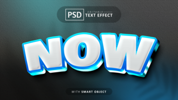 Now 3d font style effect editable psd