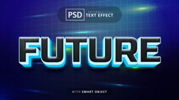 Future 3d text effect editable psd
