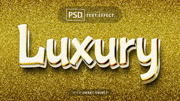 Luxus Weiß Gold Text bewirken psd