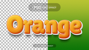 Orange cartoon text effect editable psd