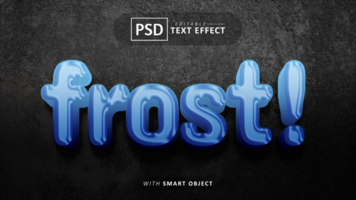 Frost 3d text effect editable psd