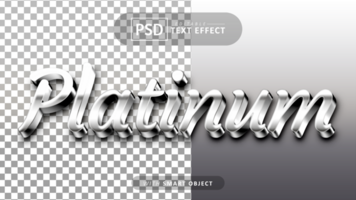 platino texto - editable 3d fuente efecto psd