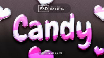 Candy text effect editable psd