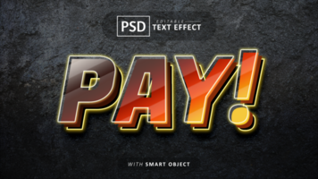 Pay 3d text effect editable psd