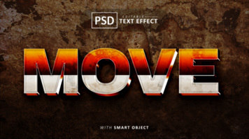Move 3d text effect editable psd
