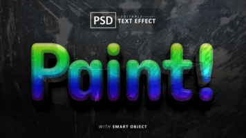 peindre 3d texte effet modifiable psd