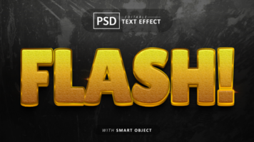Flash gold 3d style text effect psd