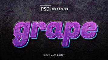 3d druif gloed tekst effect psd