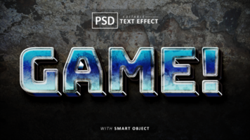 Game 3d text effect editable psd