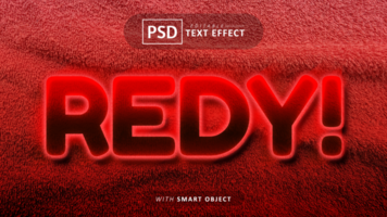 Ready text - editable red font effect psd