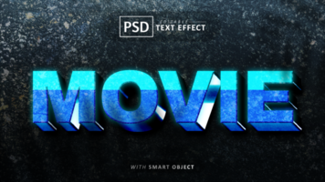 filme 3d texto efeito editável psd