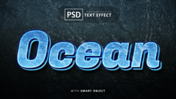 oceano testo effetto modificabile psd