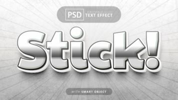 Stick text - editable 3d font effect psd