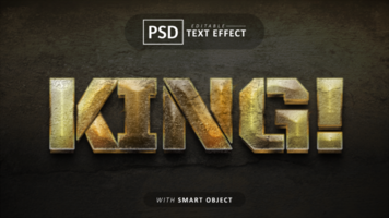 King 3d text effect editable psd