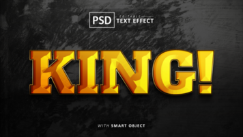 Roi 3d texte effet modifiable psd