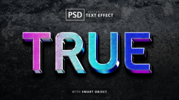 True 3d text effect editable psd