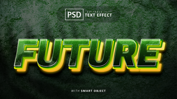 Future 3d text effect editable psd