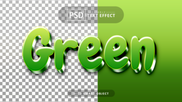 Green 3d text effect editable psd