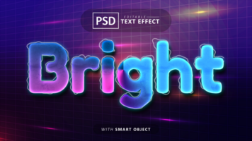 helder neon tekst effect bewerkbare psd