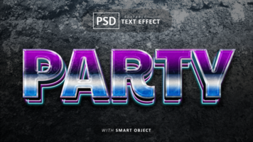 partij 3d tekst effect bewerkbare psd