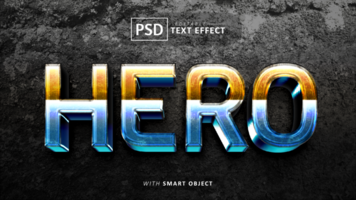 Hero retro 3d text effect editable psd