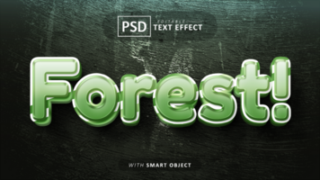 Forest 3d text effect editable psd