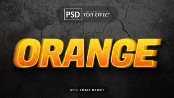 laranja brilho texto efeito editável psd