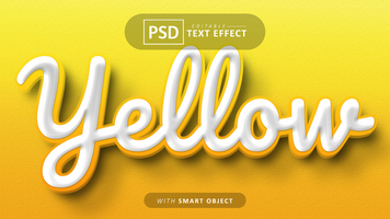 Yellow cartoon style text effect design psd