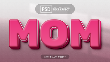 rose maman texte effet modifiable psd