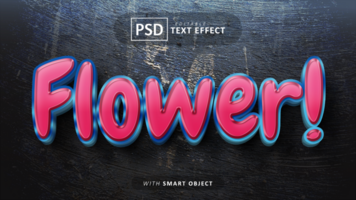 fiore 3d testo effetto modificabile psd