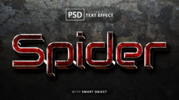 araignée 3d texte effet modifiable psd
