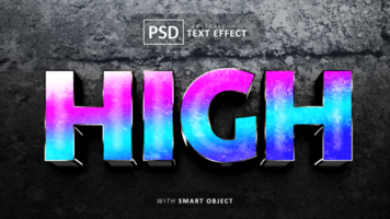High 3d text effect editable psd
