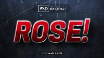 Rose 3d text effect editable psd