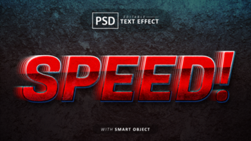 velocidad 3d texto efecto editable psd