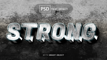 Strong 3d text effect editable psd
