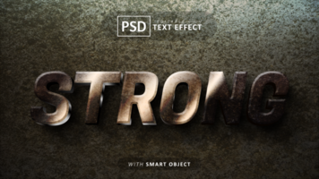 Strong 3d text effect editable psd