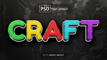 Cract 3d text effect editable psd